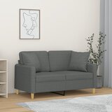  Dvosjed s ukrasnim jastucima tamnosivi 120 cm od tkanine | shoptok.hr