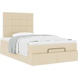 vidaXL Otomanski okvir kreveta s madracem krem 120x200cm od tkanine | shoptok.hr