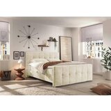 MID.YOU POSTELJA Z VZMETNICO 180 cm x 200 cm , tekstil, leseni material krem barve | Shoptok.si