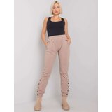 RUE PARIS Sweatpants-RV-DR-7365.17P-dark beige | shoptok.hr