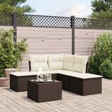  6-dijelni set vrtnih sofa od poliratana s jastucima smeđi | shoptok.hr