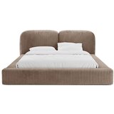 Micadoni Smeđi tapecirani bračni krevet s prostorom za odlaganje s podnicom 200x200 cm Martina – | shoptok.hr