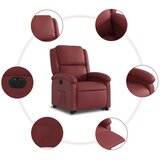  Električni naslonjač na podizanje umjetna koža crvena boja vina | shoptok.hr