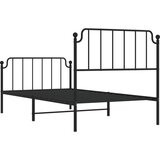 Metalni okvir kreveta s uzglavljem i podnožjem crni 100x190 cm | shoptok.hr