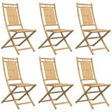  Sklopive vrtne stolice 6 kom 46 x 66 x 99 cm od bambusa | shoptok.hr