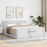 vidaXL Okvir kreveta s madracem čisto bijela 180x200cm umjetna koža | shoptok.hr