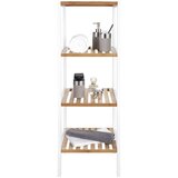 Möbelix Regal Bambu Bela, 4 Police | Shoptok.si
