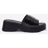 VINCEZA Leather Women's Slippers With Decoration Black 79526 | Shoptok.si