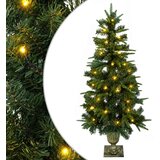Mini božićno drvce 120 cm 100 LED lampica Topla bijela PVC i PE - Zelena 120 cm s LED svjetlima | shoptok.hr