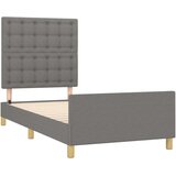  Posteljni okvir z vzglavjem temno siv 80x200 cm blago, (20904423) | Shoptok.si