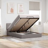  Otomanska postelja z vzmetnico & LEDs taupe 140x190 cm blago, (22053981) Cene