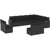  The Living Store Vrtna sedežna garnitura 12-delna z blazinami črn poli ratan - Vrtna Sedežna Garniture, (21453163) | Shoptok.si