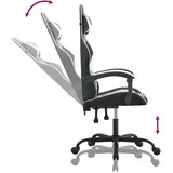 vidaXL Gaming stol črno in belo umetno usnje, (21378090) | Shoptok.si