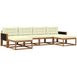 vidaXL Zunanja garnitura za sedenje z blazino 6 pcs Naravna in smetana, (5000279909) | Shoptok.si