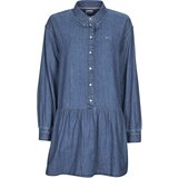 Tommy Jeans Kratke obleke TJW CHAMBRAY SHIRT DRESS Modra | Shoptok.si