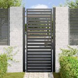  Vrtna vrata s mogućnošću zaključavanja crna 100x200 cm aluminijska | shoptok.hr