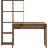 vidaXL Stol s policom Staro drvo 138.5 x 55 x 143 cm Konstruirano drvo | shoptok.hr