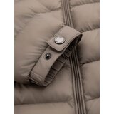 Ombre Men's lightweight jacket of combined materials with hood and decorative quilting - black | shoptok.hr