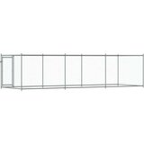 vidaXL Pasji boks z vrati siv 6x2x1,5 m pocinkano jeklo | Shoptok.si