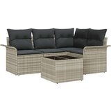 vidaXL 5-dijelni vrtni kauč set s jastučićima sivi poly ratan | shoptok.hr