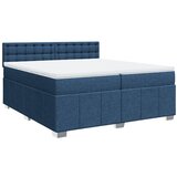 vidaXL Box spring postelja z vzmetnico modra 200x200 cm blago, (21321278) | Shoptok.si