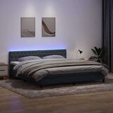 vidaXL Box spring postelja z vzmetnico temno siva 180x210 cm žamet | Shoptok.si