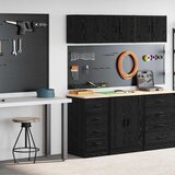 vidaXL Garažni ormarići 2 kom crni od konstruiranog drva | shoptok.hr