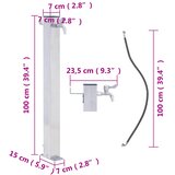  Vrtni stup za vodu 100 cm od nehrđajućeg čelika četvrtasti | shoptok.hr