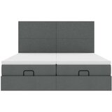 vidaXL Otomanski posteljni okvir z vzmetnicami siv 200x200 cm blago | Shoptok.si