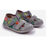 Boto Slippers Milami Children's With Velcro In Dinosaurs Gray-Green Reathiana | Shoptok.si