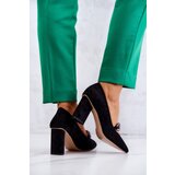 S. BARSKI Suede Pumps With A Chain Black Alamoss | Shoptok.si