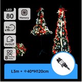 Aigostar LED Spoljašnje božićno drvo 80xLED/230V 1,2m IP44 crvena hladno bela | Eponuda.com