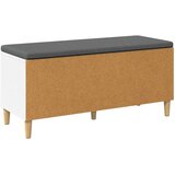  Klupa za hodnik s jastukom s pohranom Bijeli 100 x 38 x 46 cm | shoptok.hr