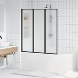 Tuš paravan Crna 132 x 2 x 140 cm Aluminij i PP | shoptok.hr
