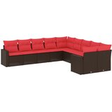  10-dijelni set vrtnih sofa od poliratana s jastucima smeđi | shoptok.hr