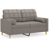 Dvosjed s ukrasnim jastucima smeđesivi 120 cm od tkanine | shoptok.hr