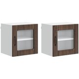  Zidni stakleni ormarić Lucca 2 pcs Smeđi hrast 40 x 31 x 40 cm | shoptok.hr