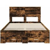  Krevetna konstrukcija s ladicama Dimljeni hrast 120 x 200 cm | shoptok.hr