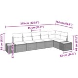  Set vrtnih sofa s jastučićima u crnom poli ratan | shoptok.hr