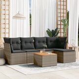 6-dijelni set vrtnih sofa od poliratana s jastucima sivi | shoptok.hr