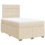 vidaXL Box spring postelja z vzmetnico krem 120x200 cm blago, (21307879) | Shoptok.si