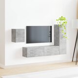  Set TV komoda Zidne 4 pcs Betonski sivi Konstruirano drvo | shoptok.hr