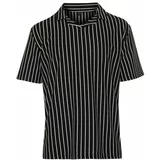 Trendyol Black Regular/Regular Fit Striped Textured Polo Neck T-shirt