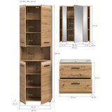 MID.YOU Kopalnica Z Umivalnikom Ice, Barva Hrasta, 3-Delna | Shoptok.si