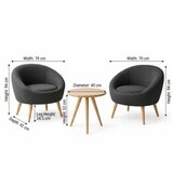 Atelier Del Sofa fotelje i bočni stočić cay seti anthracite | Eponuda.com