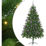 vidaXL Božično drevo med 300 LED z stojalom Zelena 210 cm PE | Shoptok.si