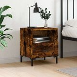 vidaXL Nočna omarica dimljeni hrast 40x35x47,5 cm inženirski les | Shoptok.si