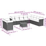 vidaXL Vrtna sedežna garnitura 11-delna z blazinami bež poli ratan, (21022980) Cene