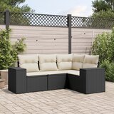  4-dijelni set vrtnih sofa od poliratana s jastucima crni | shoptok.hr