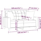  Dvosjed s ukrasnim jastucima Krem 120 cm od umjetne kože | shoptok.hr